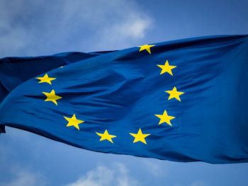 blue and yellow star flag